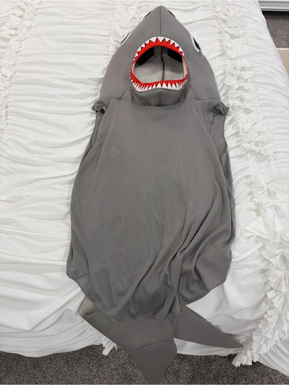 Shark Costume Hoodie with Mouth Hood - Gray